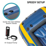 Intex 68370NP Challenger 3 Inflatable Boat Set - Low Angle