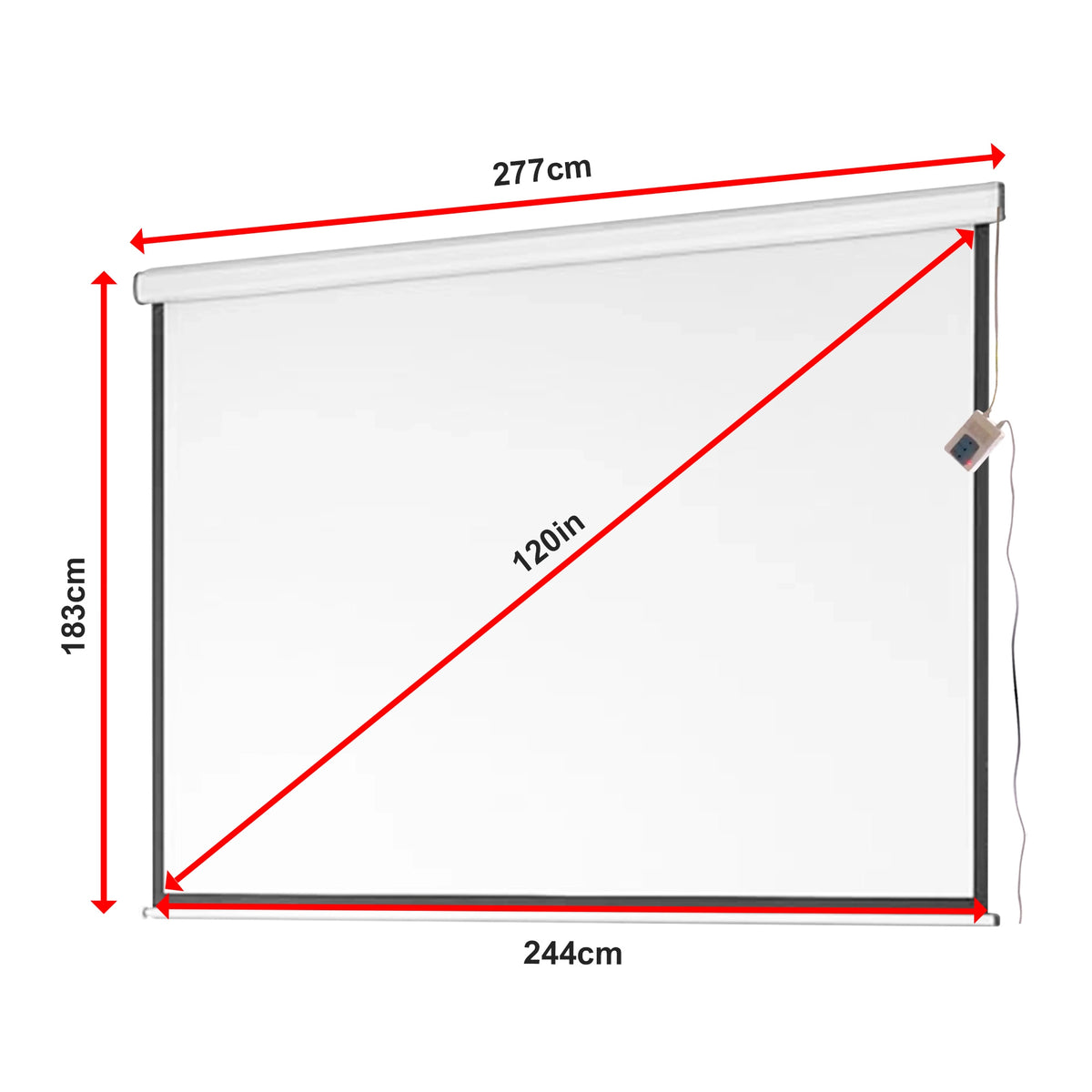 120" Electric Motorised Projector Screen TV +Remote