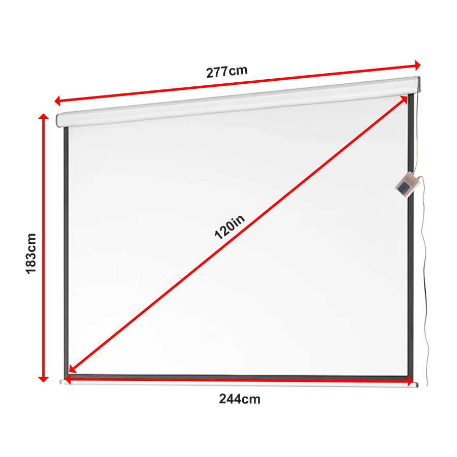 120" Electric Motorised Projector Screen TV +Remote