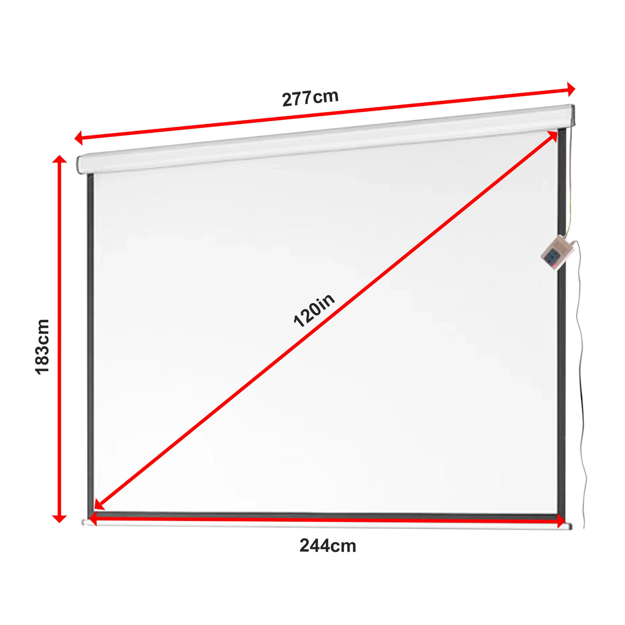 120" Electric Motorised Projector Screen TV +Remote