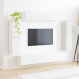 TV Cabinet 8 pcs White - Top-Down View