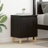 Bedside Cabinet Black Oak 40 x 30 x 50 cm Engineered Wood - Side View