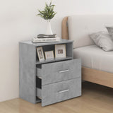 Bed Cabinet Concrete Grey 50x32x60 cm - Side View