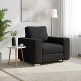 Sofa Chair Black 100 cm Fabric - Front View