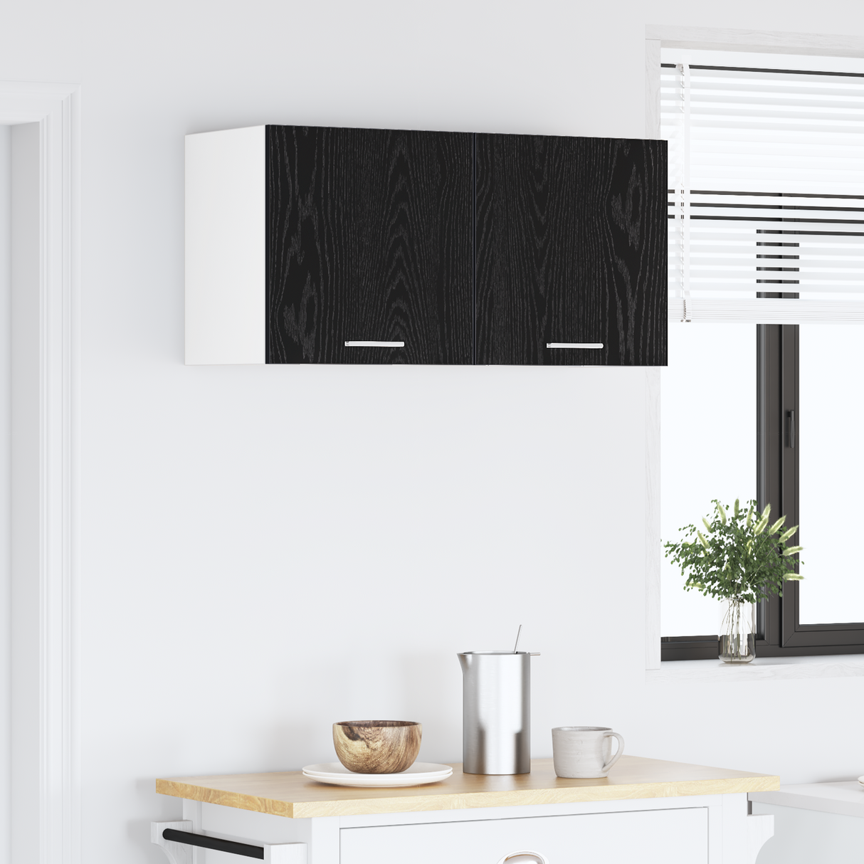 Hanging Cabinet Black Oak 80 x 31 x 40 cm Engineered Wood