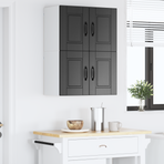 Wall Cabinet PORTO 2 pcs Black Engineered Wood