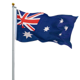 6.0m Flag Pole Full Set / Kit w Australian Flag - 45-Degree Angle