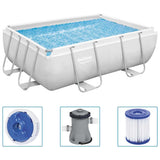 Power Steel Swimming Pool Set Rectangular 282x196x84 cm - Front View