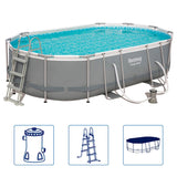 Power Steel Swimming Pool Set Oval 488x305x107 cm - Front View
