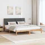 Bed Frame with Headboard Brown 180 x 200 cm Solid Pine Wood - Top-Down View