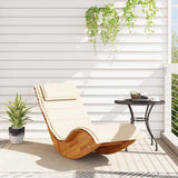 Rocking Sun Lounger with Cushion Solid Wood Acacia