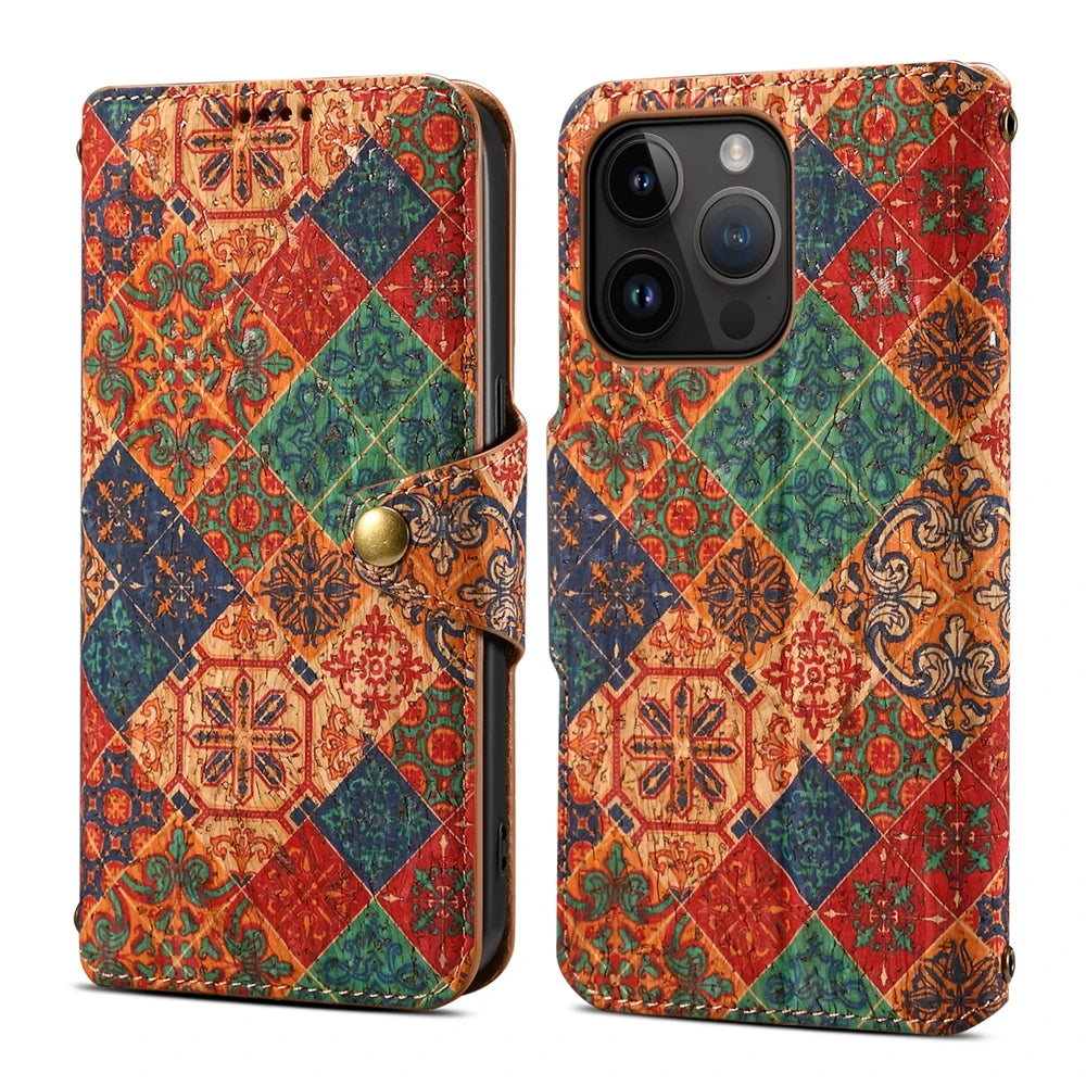 Wallet i Phone 15 Case for Coque iPhone 16 15 14 13 12 11 Pro Max 7 8 Plus X XS XR SE Case High Quality Leather Totem Flip Cover
