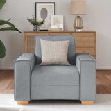 Sofa Chair Light Grey 100x78x84 cm Fabric - Side View