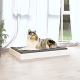Dog Bed White 91.5x64x9 cm Solid Wood Pine - Side View