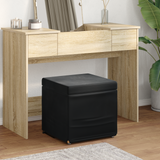Stool Black 41 x 41 x 40 cm Velvet and Engineered Wood - Front View