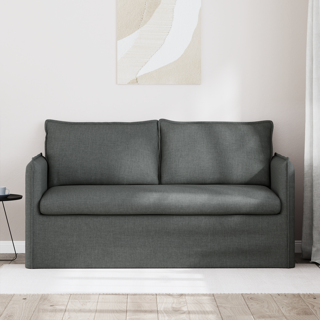 Sofa Dark Grey 156 x 82 x 85 cm Fabric