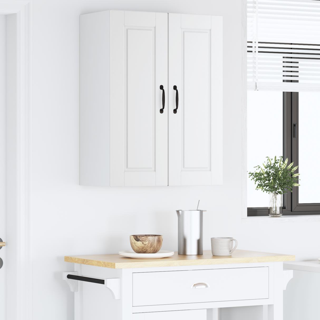 Wall Cabinet PORTO White 60 x 31 x 80 cm Engineered Wood