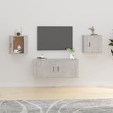 Wall Mounted TV Cabinets 2 pcs Concrete Grey 40x34.5x40 cm - Front View