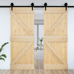 Door NARVIK 85 x 210 cm Solid Pine Wood (Untreated) Natural