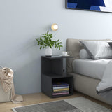 Bedside Cabinets 2 pcs Grey 35x35x55 cm Engineered Wood - Front View