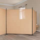 4-Panel Room Divider Beige 525 x 180 cm Fabric - Front View