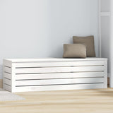 Storage Box White 109x36.5x33 cm Solid Wood Pine - Side View