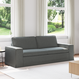 Sofa Dark Grey 222 x 80 x 82 cm Fabric - Front View