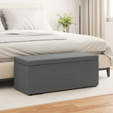 Stool Dark Grey 101 x 41 x 40 cm Fabric and Engineered Wood - Front View