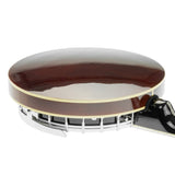 Karrera 6-String Resonator Banjo -  Brown - Close-Up Angle