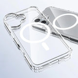Strong Magnetic Magsafe Case For iPhone 16e 16 15 14 13 12 11 Pro Max Plus Mini Hybrid Hard Cover Silicon Clear Shell Shockproof - Front View