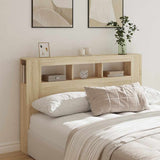 LED Headboard Sonoma Oak 160x18.5x103.5 cm Engineered Wood - Side View