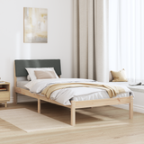 Bed frame Brown and dark grey 90 x 190 cm Solid pine wood