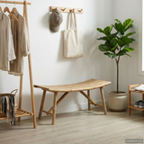 Garden Bench Natural 110 x 45 x 50 cm Bamboo - Front View