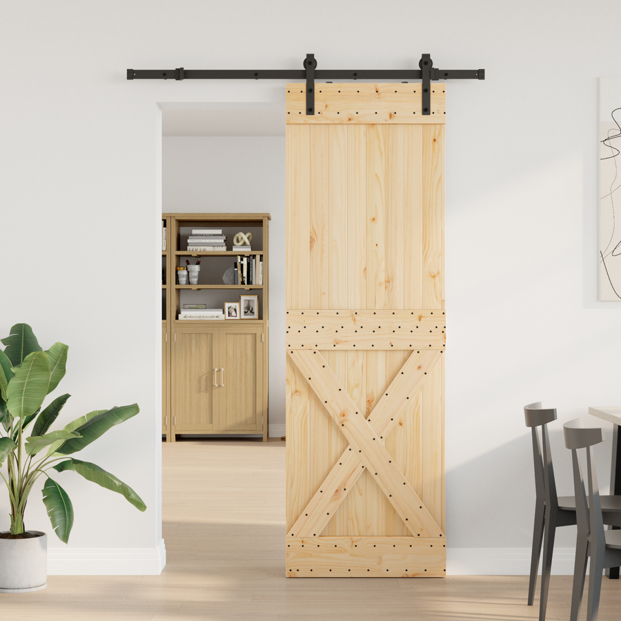 Sliding Door NARVIK 70 x 210 cm (152.5 cm) Natural and Black