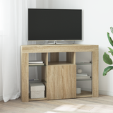 Corner LED TV Cabinet Sonoma Oak 100x40x68cm Engineered Wood - Top-Down View