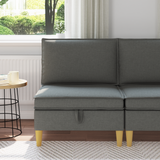 Sofa with Storage Fabric - Front View