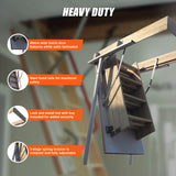 Ash Hardwood Attic Loft Ladder - Rear View