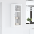 Wall Glass Cabinet PORTO High Gloss White 40 x 31 x 100 cm