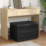 Stool Black 61 x 41 x 40 cm Faux Leather and Engineered Wood - Front View