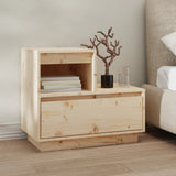 Bedside Cabinet 60x34x51 cm Solid Wood Pine - Front View