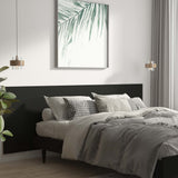 Wall Headboard Black 240 cm Engineered Wood - Side View