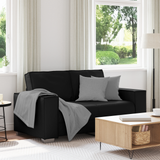 Loveseat Sofa Black 160 cm Faux Leather - Front View