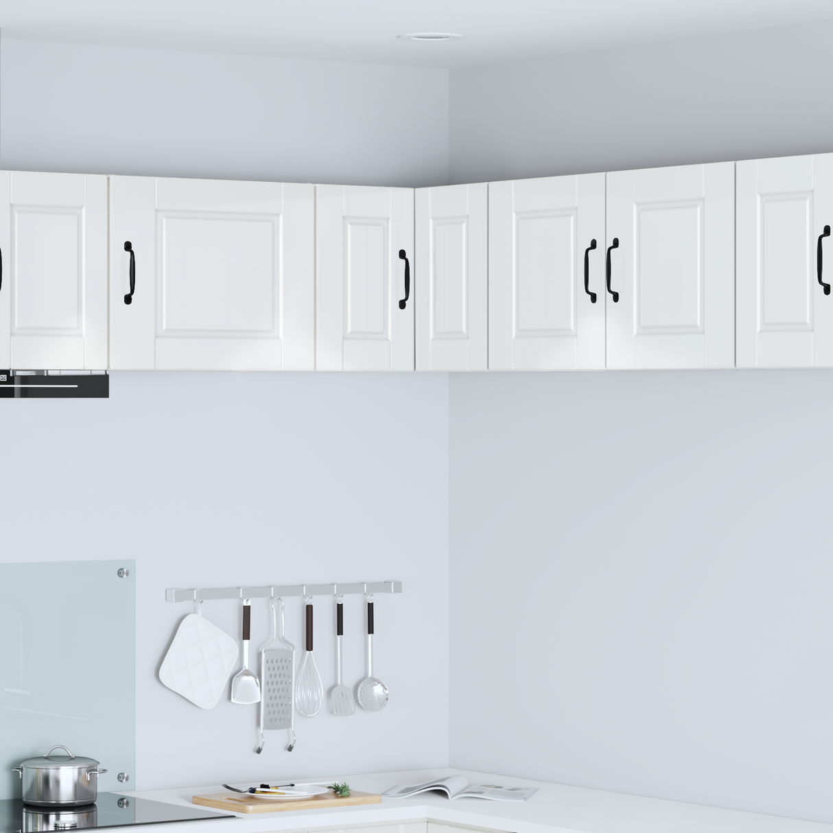 Wall Corner Cabinet PORTO High Gloss White 57 x 57 x 40 cm