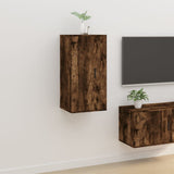 Wall Mounted TV Cabinet Smoked Oak 40x34.5x80 cm - Front View