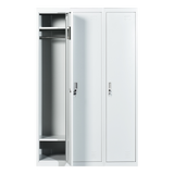 Three-Door Side by Side Office Gym Shed Storage Locker - Top-Down View