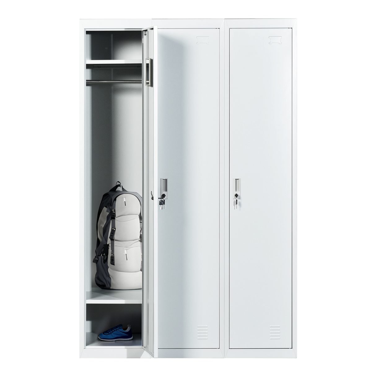 Three-Door Side by Side Office Gym Shed Storage Locker
