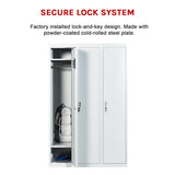 Three-Door Side by Side Office Gym Shed Storage Locker - Low Angle