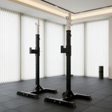 Squat Rack Stand Pair Bench Press Weight Lifting Barbell - Side View