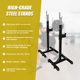 Squat Rack Stand Pair Bench Press Weight Lifting Barbell - Top-Down View