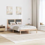 Bed Frame with Headboard Dark Grey 135 x 190 cm Solid Pine Wood - Top-Down View